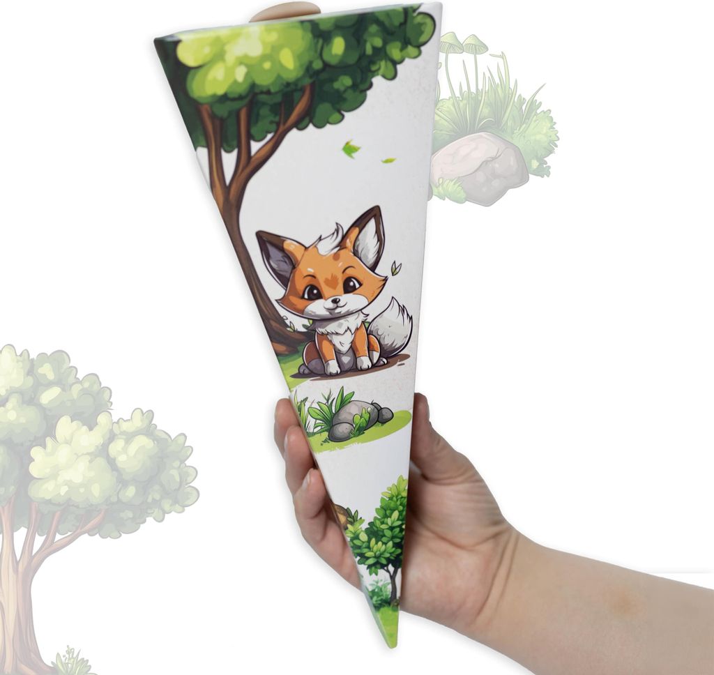 Mini Schultüte für Geschwister Waldtiere Design, Ideale Zuckertüte Jungen oder Mädchen, perfekt für Süßigkeiten | Kleine Schultüte für Sch...