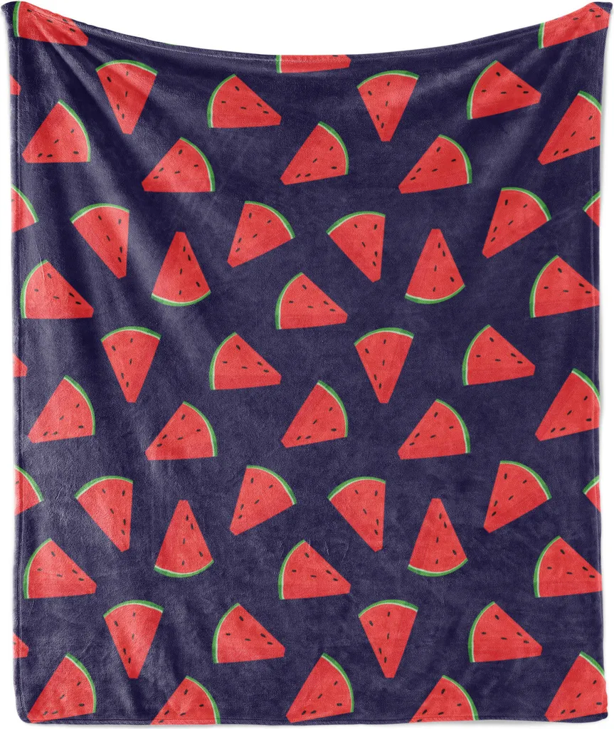 Coperta Estiva ABAKUHAUS 175x230 cm - Flanella Soft Anguria Tropicale