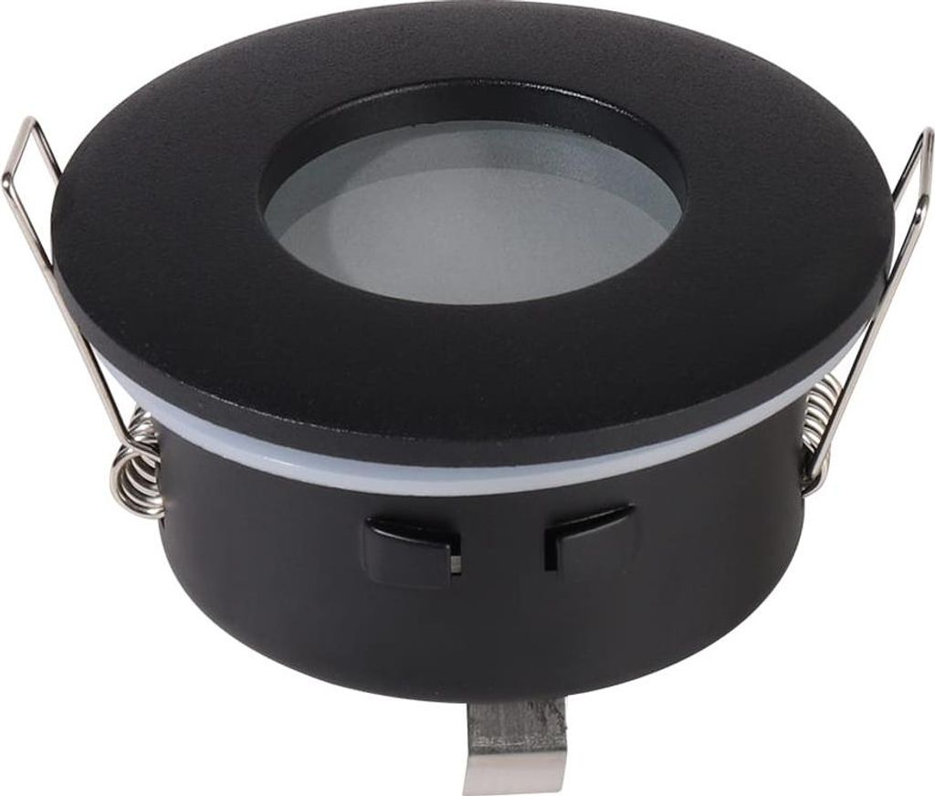 hoftronic LED Einbaustrahler Porto IP44 GU10 Schwarz 73mm