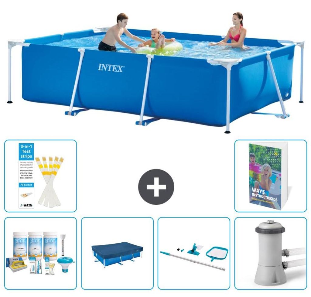 Rechteckiger Frame Pool - 300x200x75 cm - 7-teilig S162