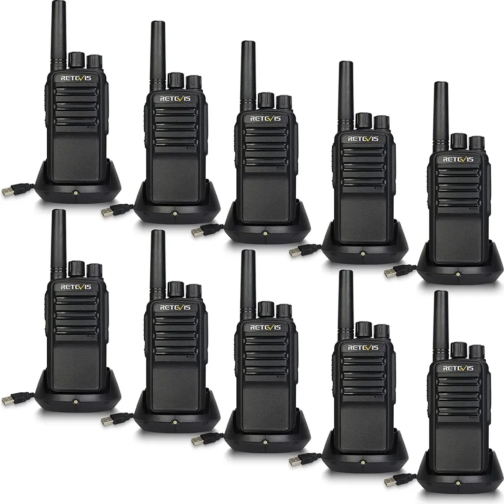 Retevis NR610 Set de 10 Walkie-Talkies PMR446 Rechargeables USB-C Noir