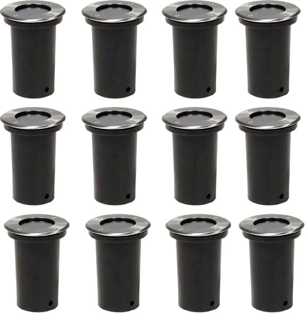 Spots de sol LED extérieurs 12 pcs ronds - Étanches et Haute Résistance