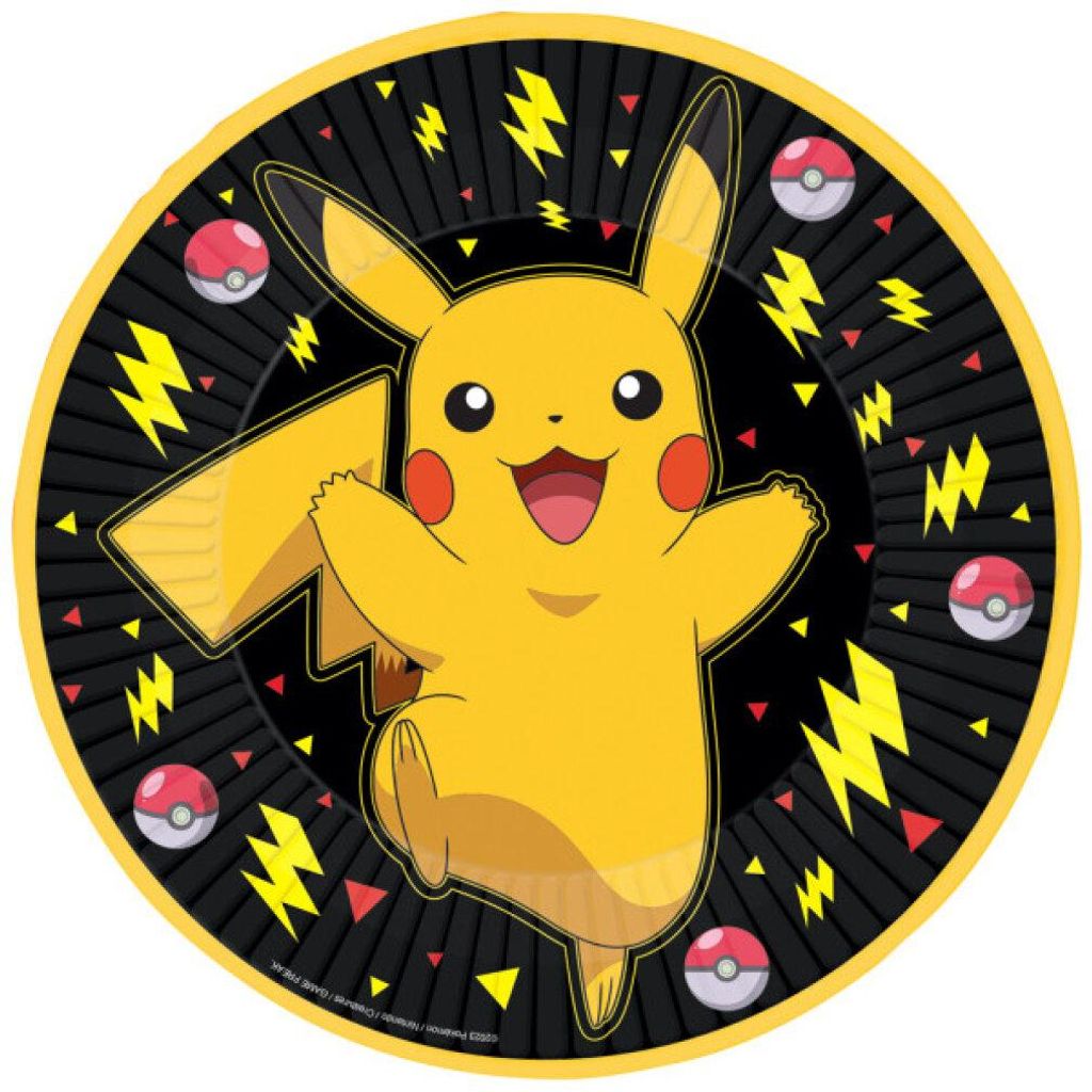 Pokémon Thunder Pappteller 8 Stk 23 cm Produktbild 
