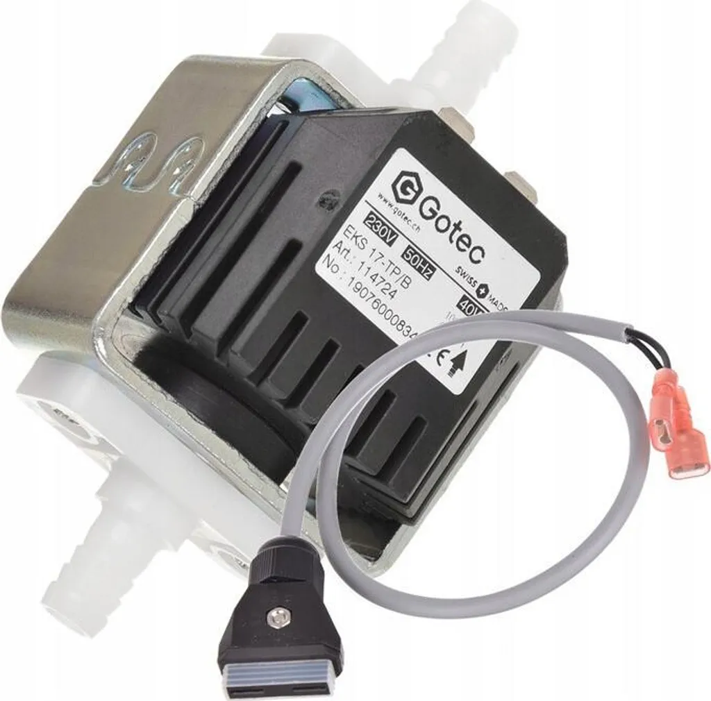 Pompa originale Gotec/pompa acqua per macchine lavamoquette Karcher Puzzi 100, 200, 8/1, 10/1, 10/2 + cavo di collegamento 6.473-376.0 (EKS 17-TP/B)