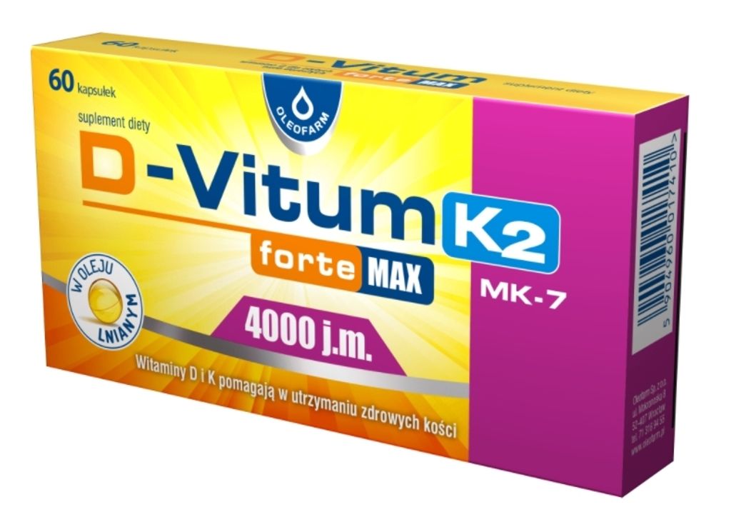 D-Vitum Forte Max 4000j.m. K2, 60 kapslí - Dlouhá doba Obrázek produktu 