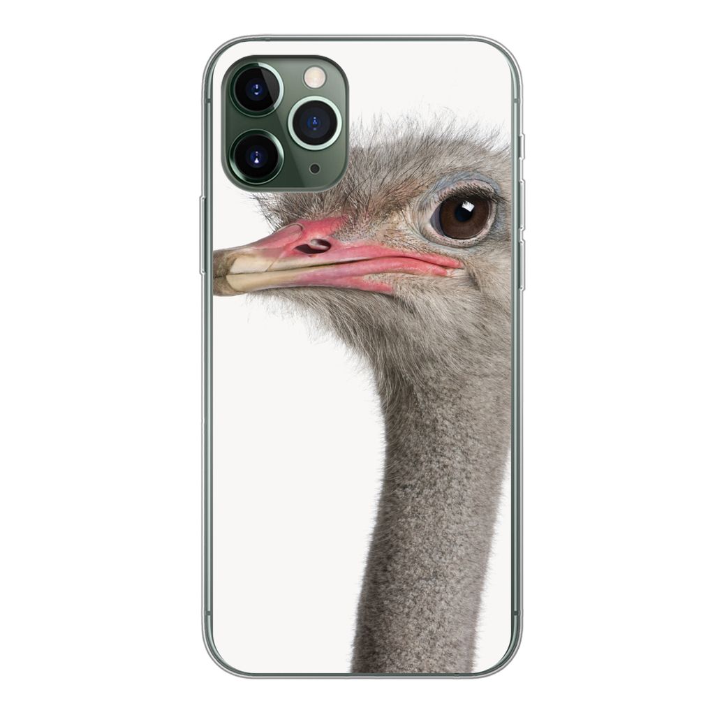 MuchoWow Handyhülle Schutzhülle Hülle für iPhone 11 Pro Strauß - Tiere - Kinder - Jungen - Mädchen - Vogel Silikon Softcase Handy Hülle - ...