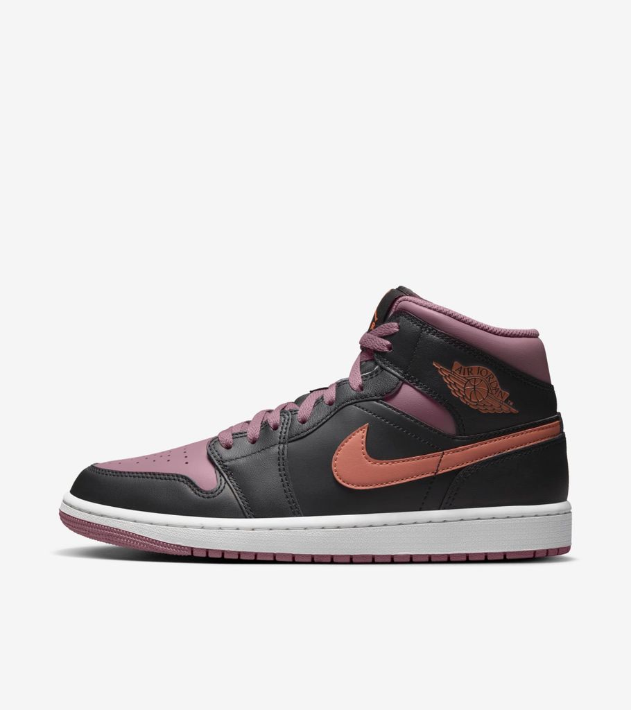 Air Jordan 1 Mid SE "Black Sky J Mauve", Schwarz/Rot, Größe: 49,5