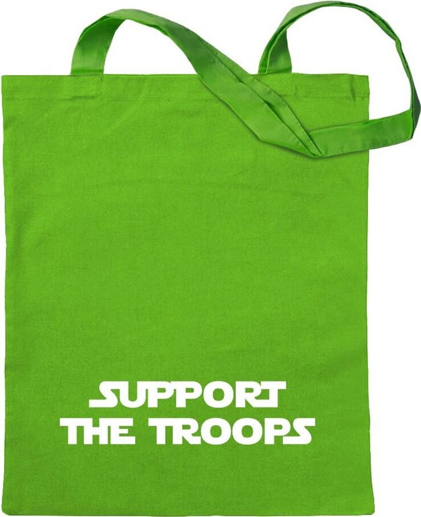 Kiwistar - Baumwolltasche - hellgrün - Support The Troops II - Turnbeutel Fun Rucksack Sport Beutel Gymsack Ziehgurt