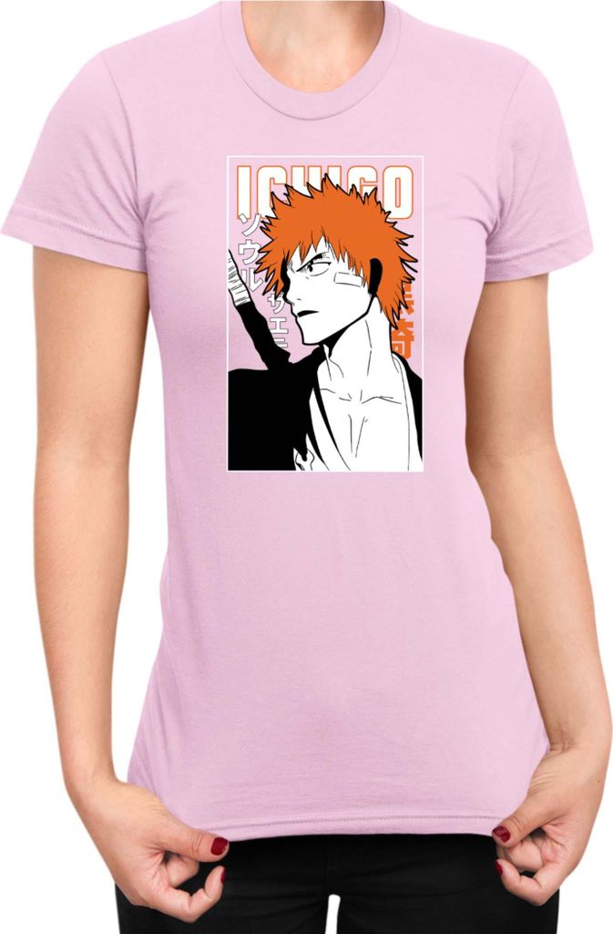 Damen T-Shirt Manga Japan Anime Comics Animation Bleach 006, Lady 2XL / Hellrosa