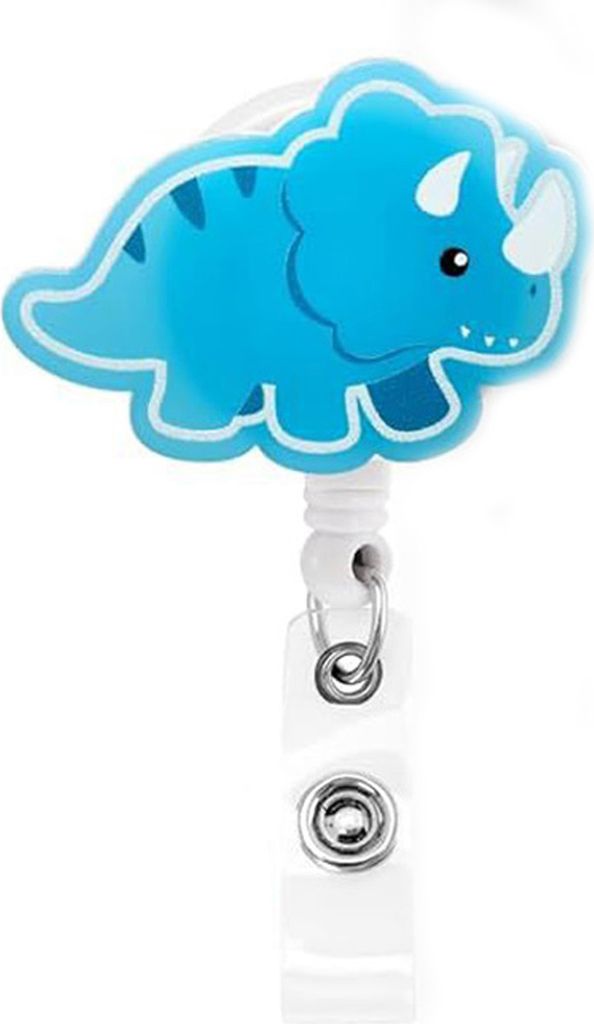 1/5 Stück Dinosaurier-Ausweishalter, im Dunkeln leuchtender Metallclip, süßer tragbarer einziehbarer Ausweishalter für Lehrer, Büro, Krankensc...