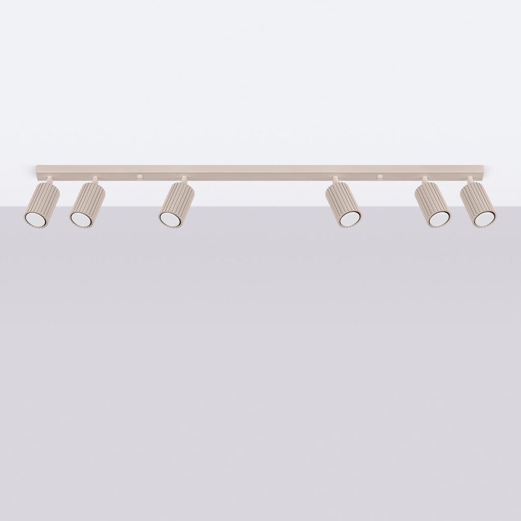 Plafond KARBON 6L taupe 6xGU10 10W Aluminium 16.5x6.5x117cm Sollux Lighting
