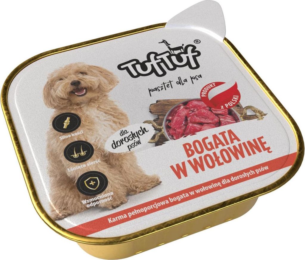 MOKRA KARMA DLA PSA TufTuf PASZTET WOŁOWY ALUPAK 300G Zdjęcie produktu 