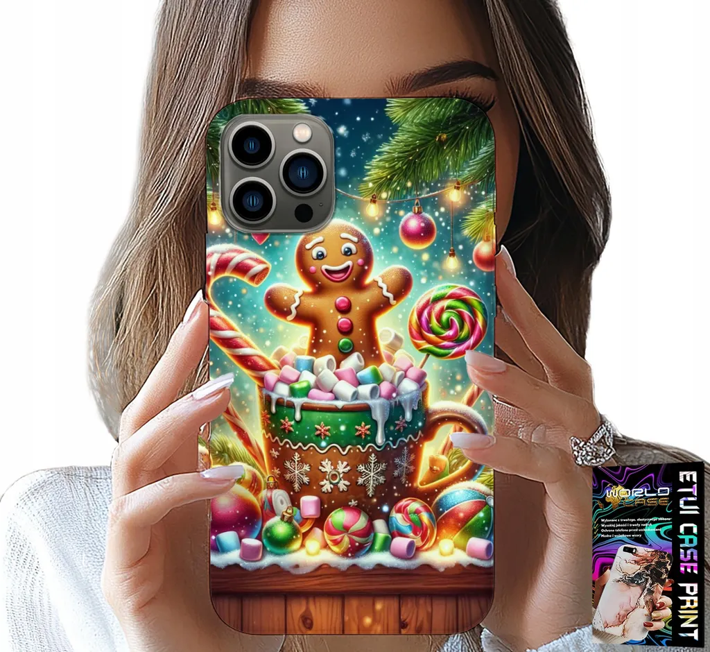 Custodia Per Iphone 12 Pro Max - Disegni Natalizi Pan Di Zenzero + Vetro