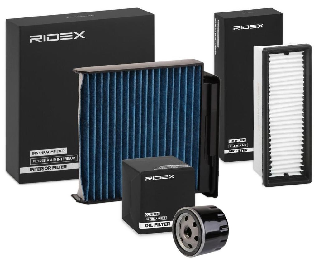 RIDEX Filterset Inspektionspaket Filtersatz für RENAULT Megane III Schrägheck (BZ0/1) Duster (HS) LOGAN I Kombi (KS) für DACIA DUSTER