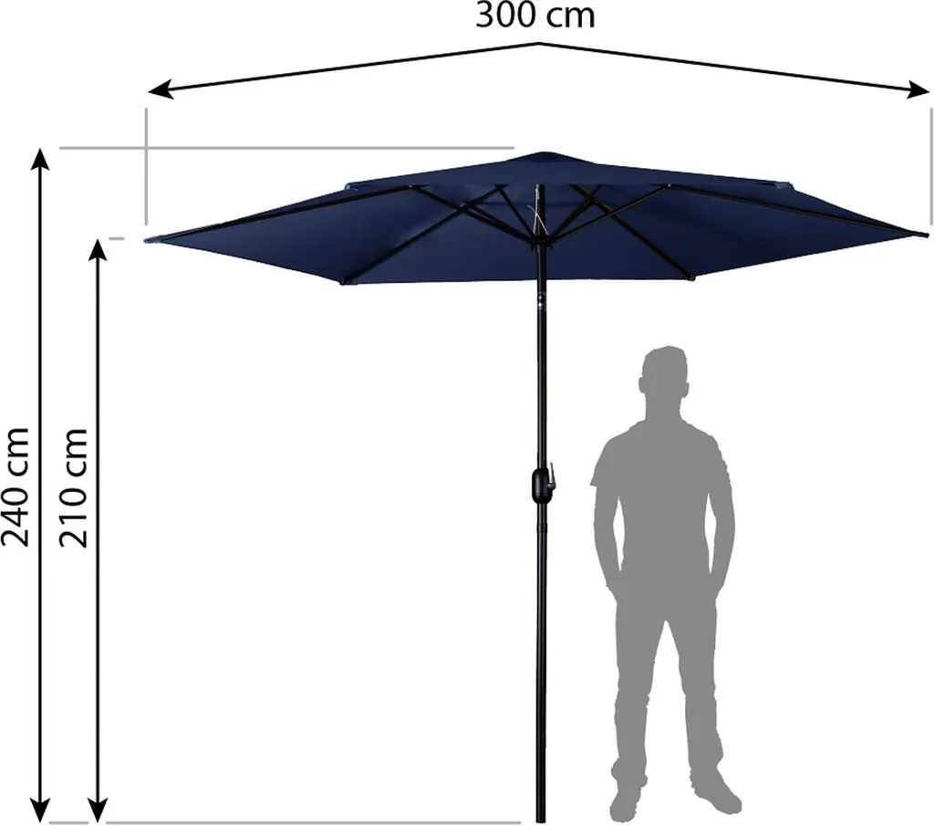 Parasol pour table de jardin 300 cm Plonos idéal repas terrasse