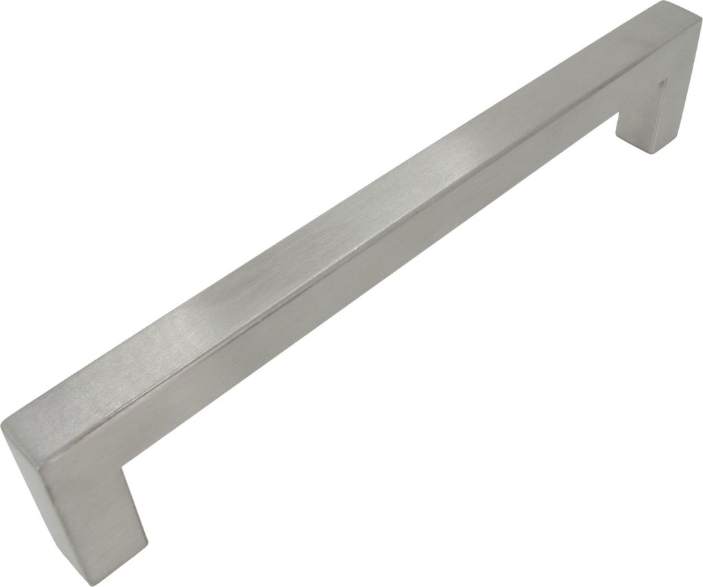 Klassischer Möbelgriff 160 mm aus gebürstetem Edelstahl mit mattem Finish - ideal für Schränke und Schubladen, elegant und langlebig.