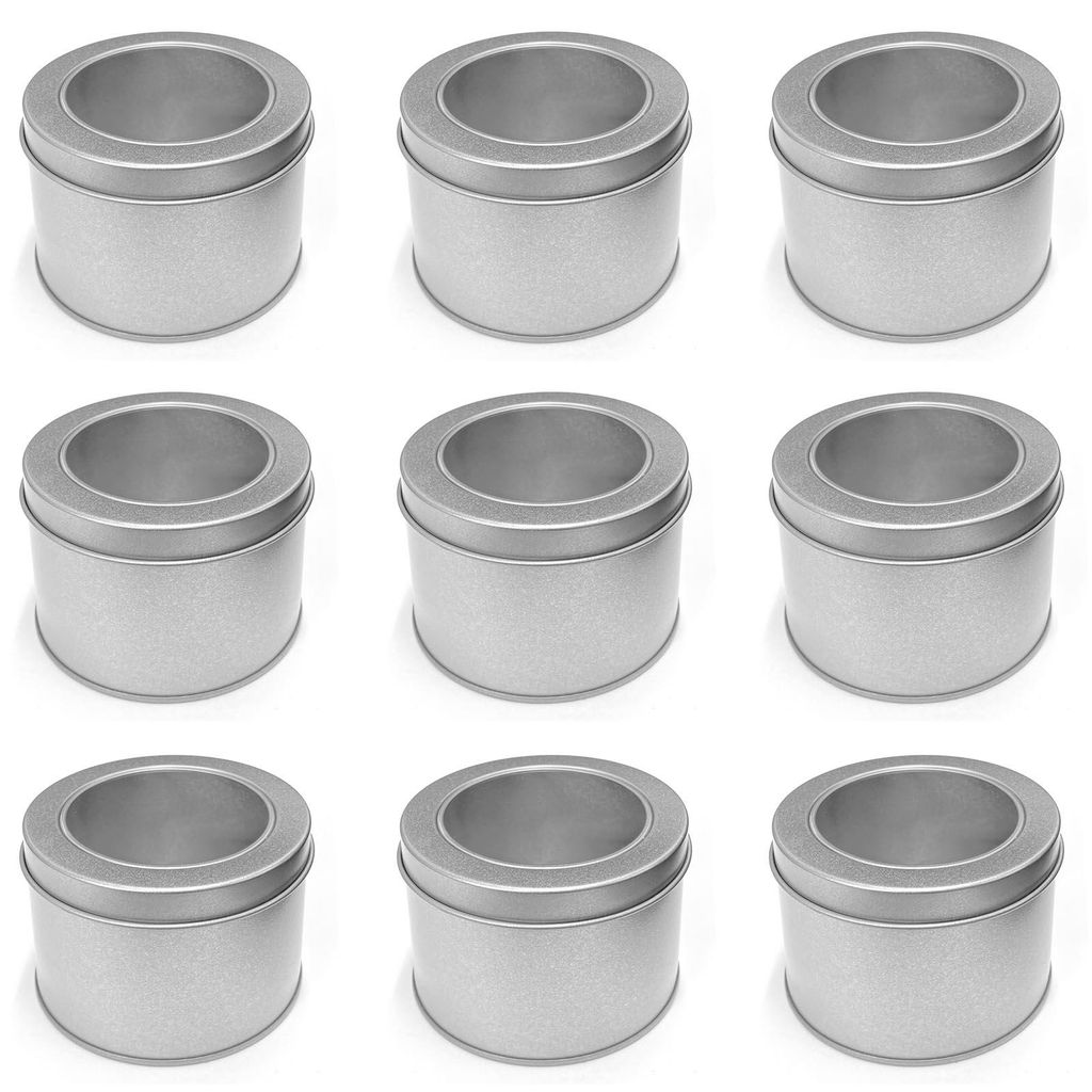 9er Set Aufbewahrungsbox Vorratsdose Gewürzdose Ø 8cm Aufbewahrungsdose Metalldose 250ml Vorratsbehälter Frischhaltedose