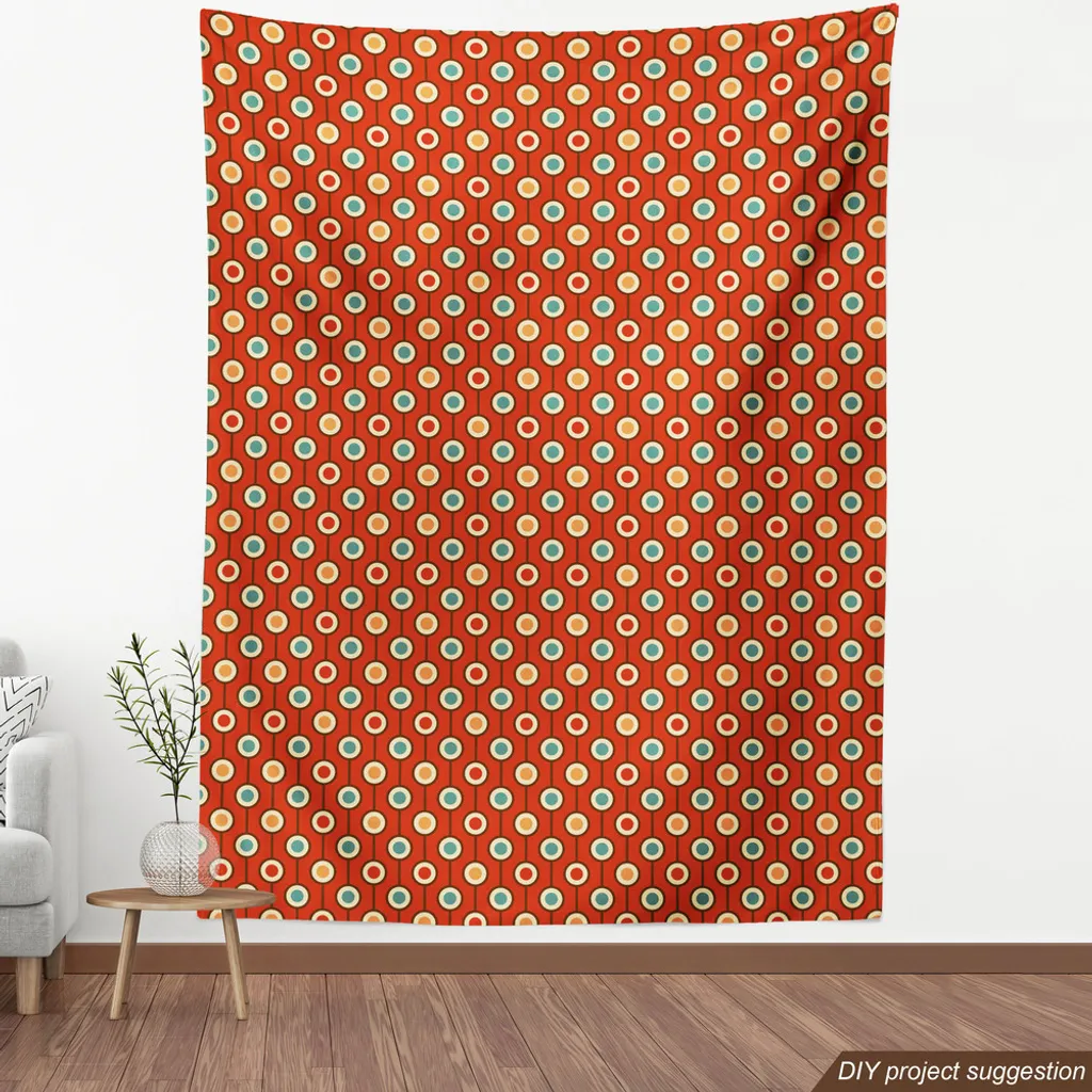 Tissu Géométrique Multicolore 3m Style Rétro Chic Résistant et Souple