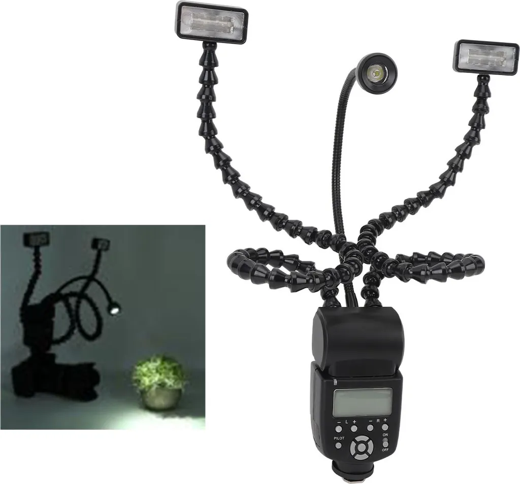 Système d'éclairage macro K-808 portable à 3 têtes pour boîtiers photo