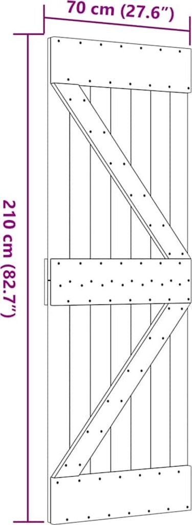 vidaXL Dvere NARVIK 70x210 cm z masívneho borovicového Obrázok produktu 3