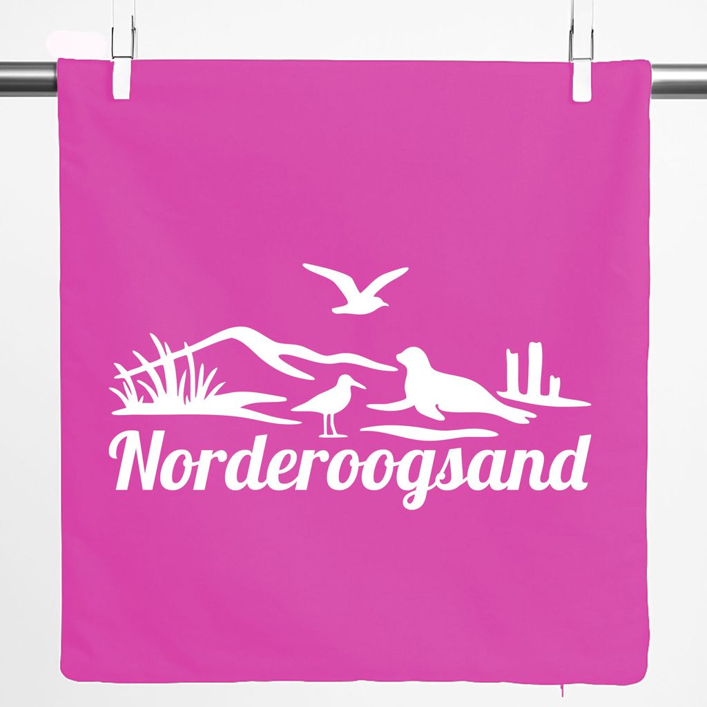 Huuraa Kissenbezug Norderoogsand Strandmotiv 40x40cm Fuchsia Baumwolle Dekokissenbezug Geschenkidee