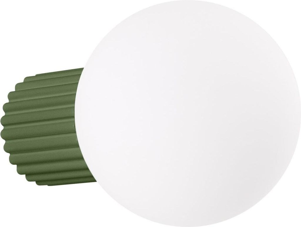 Wandleuchte Badezimmer IP44 Glas Aluminium Olivgrün G9 H:12 cm rund blendarm Wandlampe Bad