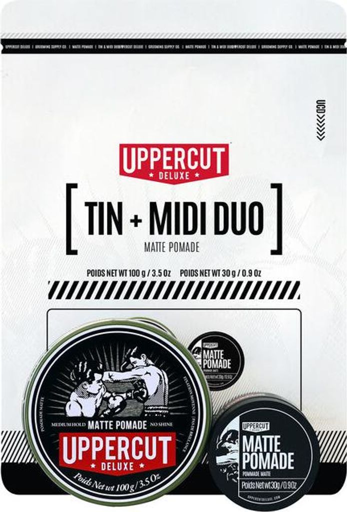Uppercut Deluxe Tin Duo- Matte Pomade - Geschenkset Haarpomade 100 G + 30 G