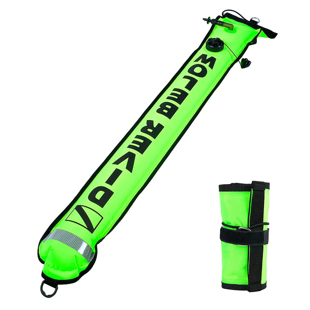 4ft hohe Sichtblattblasable -Tauch -SMB -SMB -Oberflächensignal -Marker Boje (Fluoreszenzgelb)