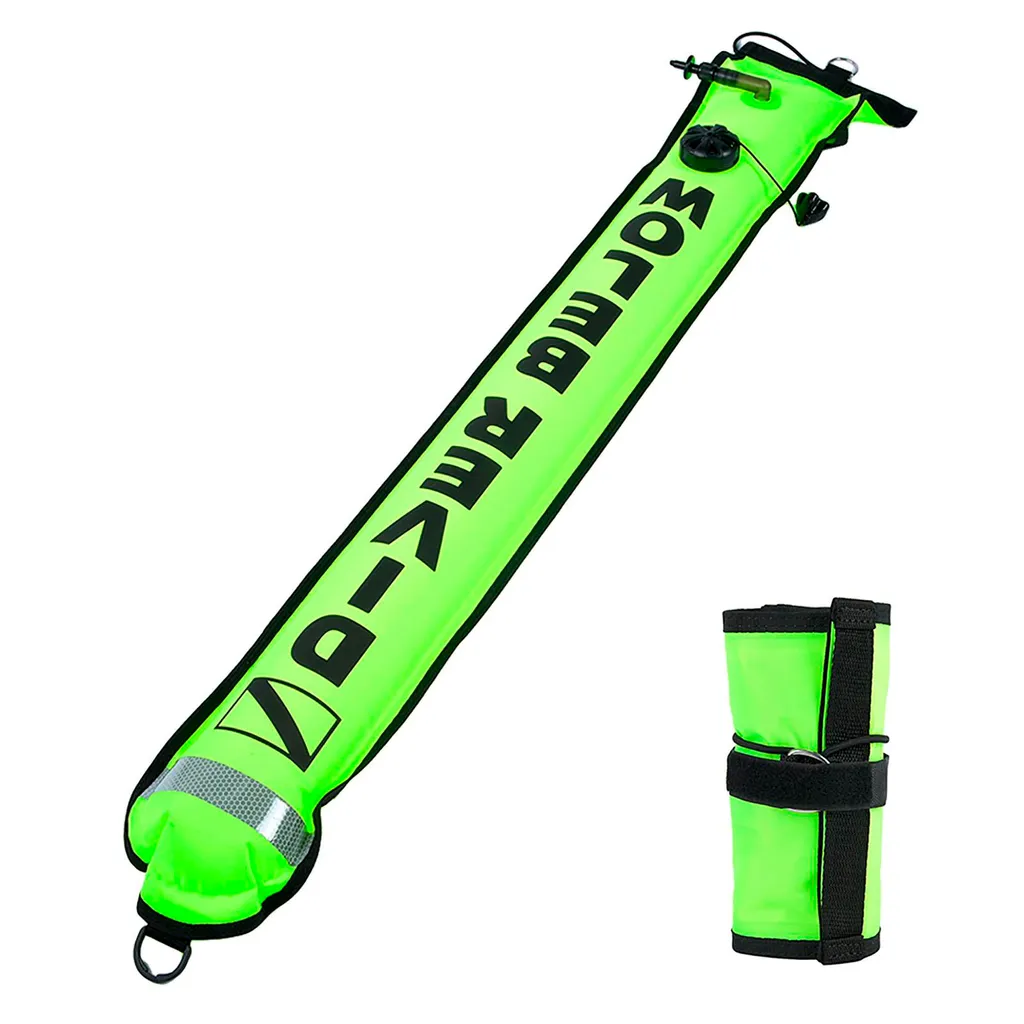 Bouée de Signalisation SMB Surface 120cm Jaune Fluorescent pour Plongée