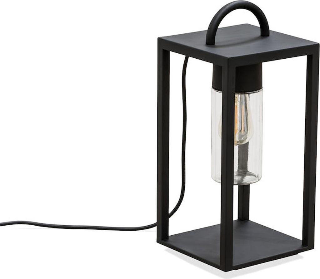 Terraslamp Bologna 45cm zwart met helder glas Productafbeelding 