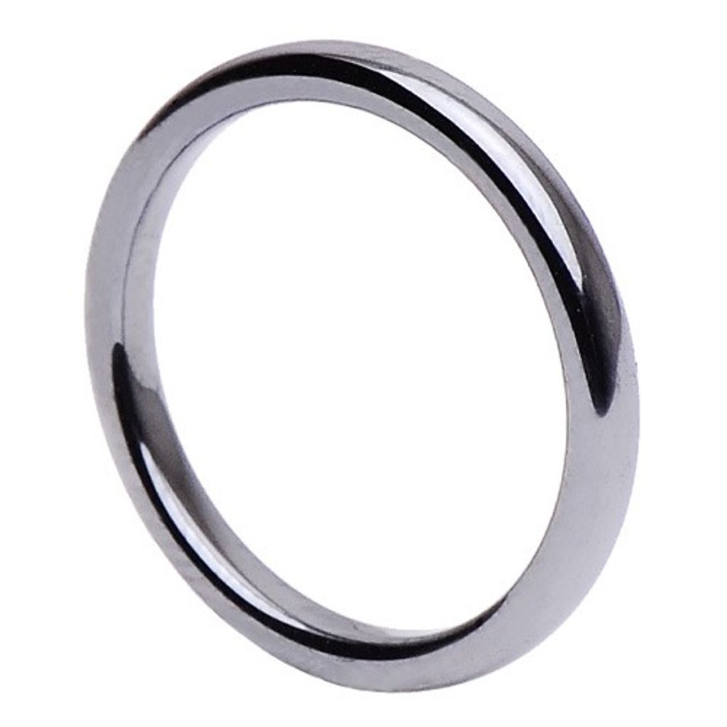Dünner Ring aus Hämatit 3mm breit rund grau dunkelgrau schmal schlicht Steinring