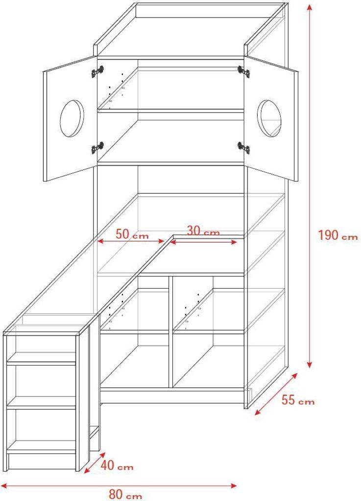 Weißes Schlafzimmer Kinderzimmer Set Schrank Kommode Tisch Holz Hochglanz 5tlg.