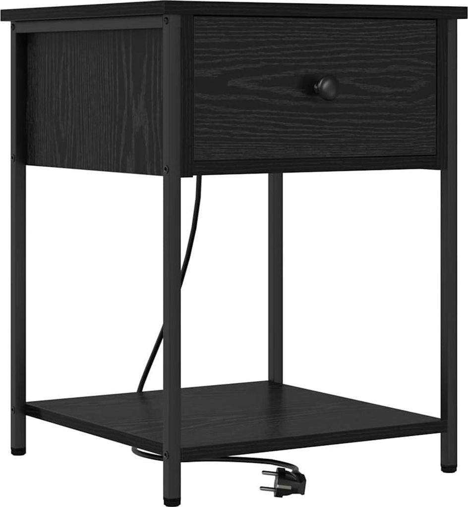 Nachttisch Schwarz Eichen-Optik 42 x 41 x 56 cm Holzwerkstoff