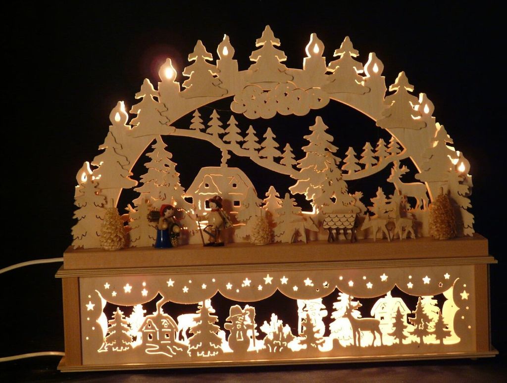 Original Erzgebirgischer Marken Schwibbogen Lichterbogen 50 x 43 cm K50-3_91