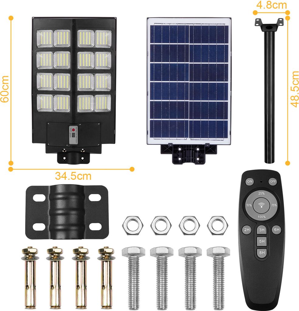Solar Straßenlaterne 560 LED Solarleuchte 60000lm Produktbild 6