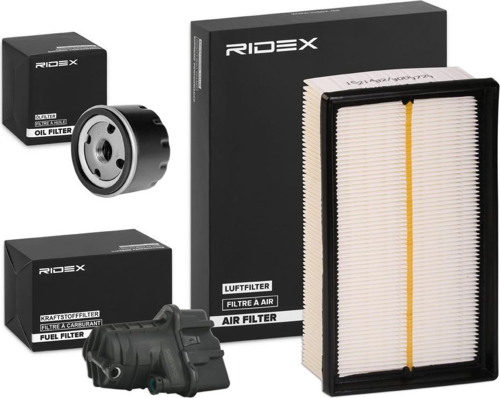 RIDEX Filterset Inspektionspaket Filtersatz für RENAULT Clio III Schrägheck (BR0/1, CR0/1) CLIO II (BB0/1/2, CB0/1/2) MODUS / GRAND MODUS (F/JP0)