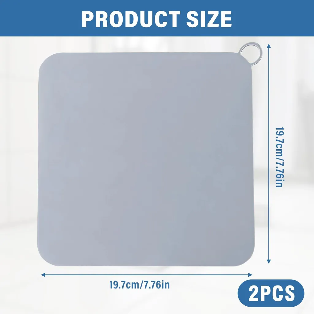Lot de 2 étagères de douche avec cache-siphon en silicone gris anti-odeur - 2
