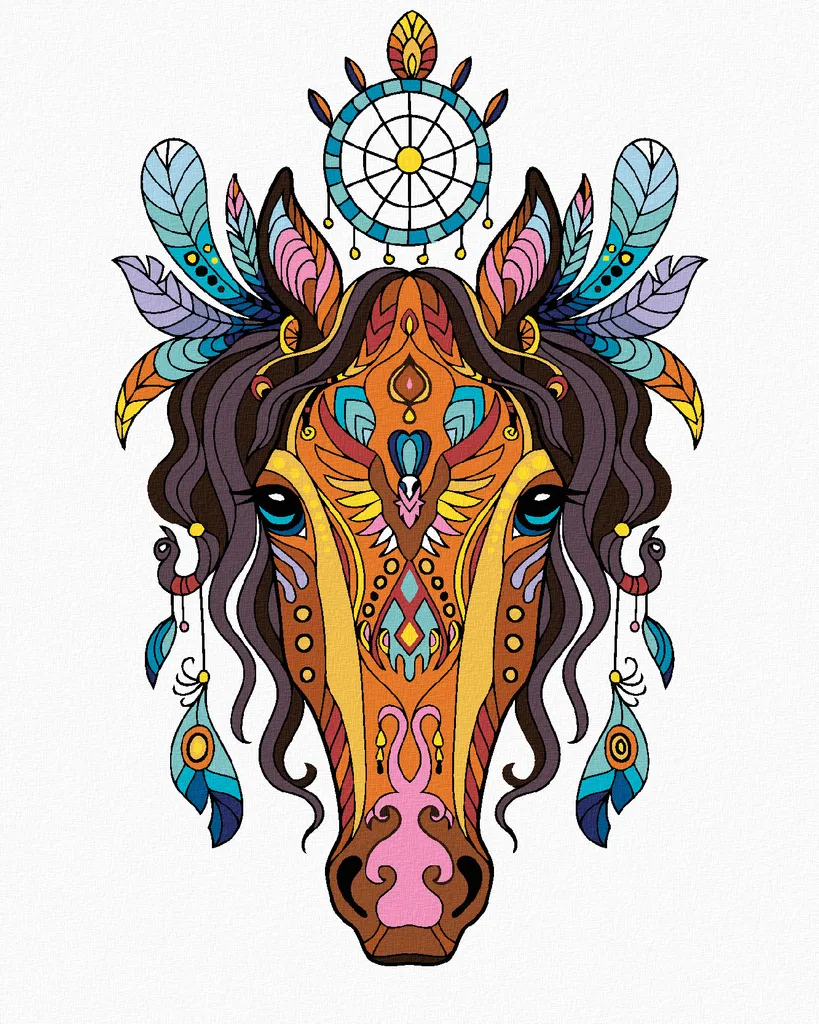 Zuty Diamond Painting 40x50 Mandala Cavallo - Kit Arte Fai Da Te
