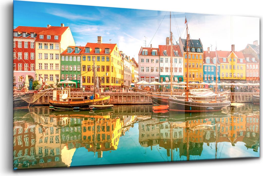 Bilder auf glas - Einteilig - Wanddekoration - Glas Bilder - 120x60 - Stadt am Wasser