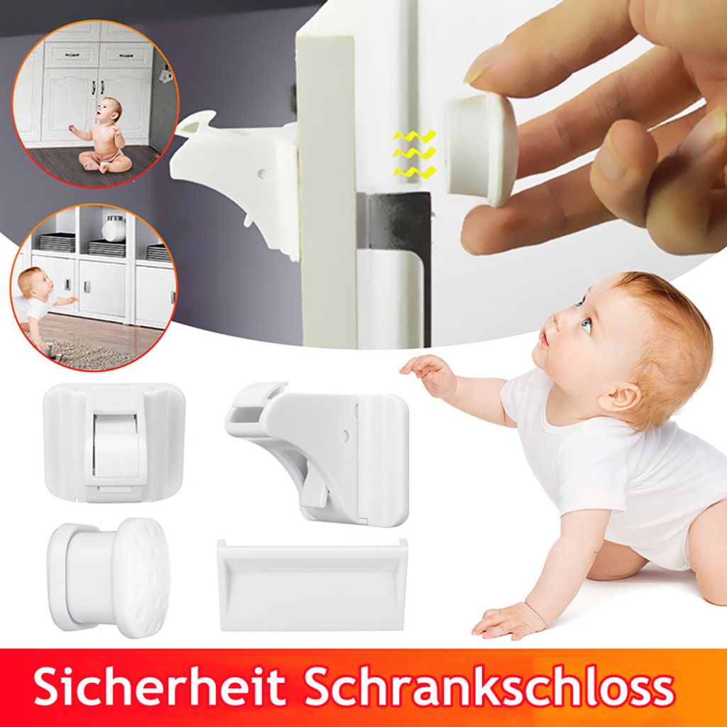 10 Kindersicherung Schubladensicherung Schrankschloss Baby Kinder Schutz Schloss 