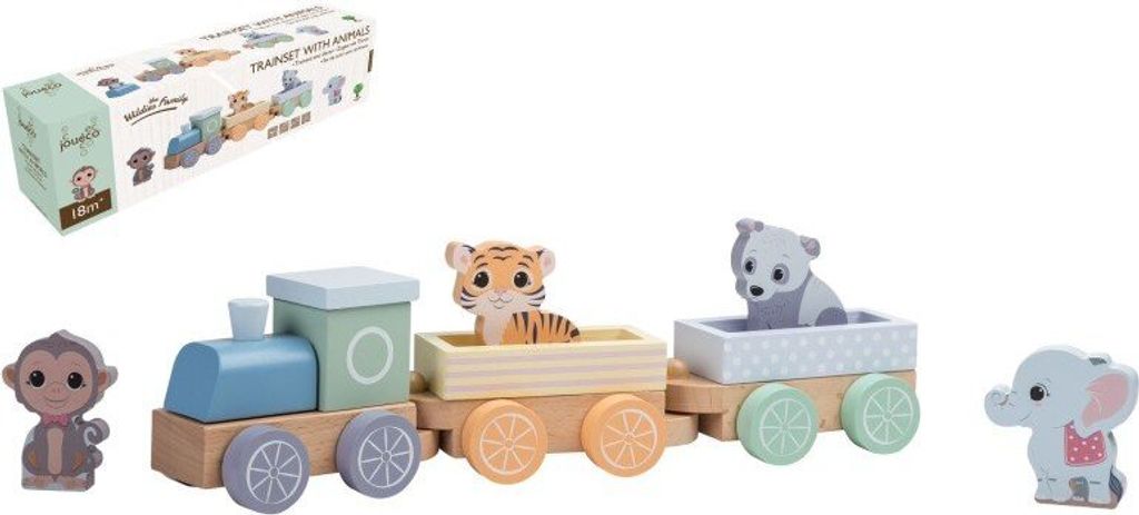 The Wildies Family dřevěný vláček se zvířátky 18m+ Obrázek produktu 