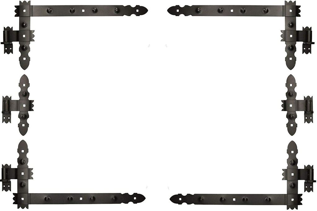 KOTARBAU Winkelband 600 x 300mm 6 tlg. Kloben Mittelband Kreuzband Fensterladenband Winkelscharnier Türband Torband Pulverbeschichtet Fensterband