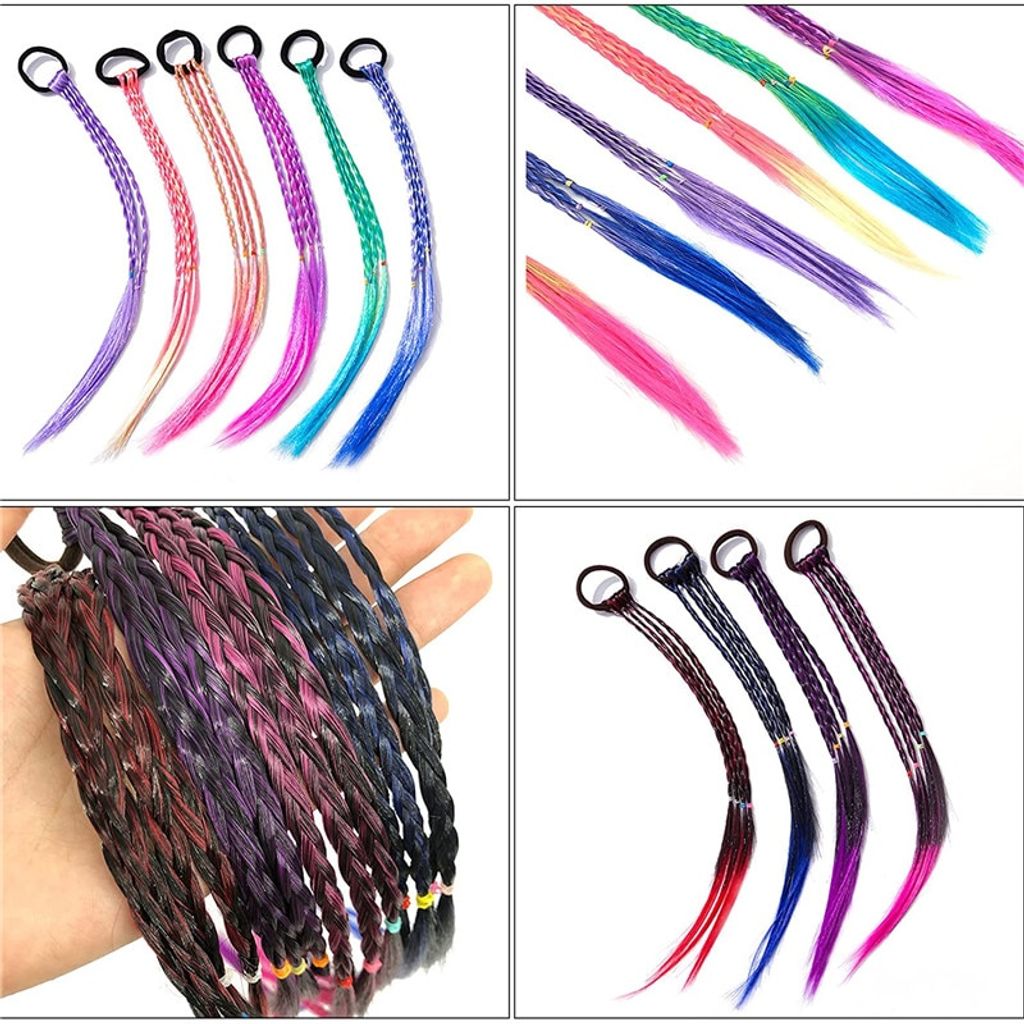 SWACC 12er-Set Clip-In Haarverlängerungen – Einfarbig, Glatt, 45–48 Cm, Für Party, Halloween, Täglichen Style