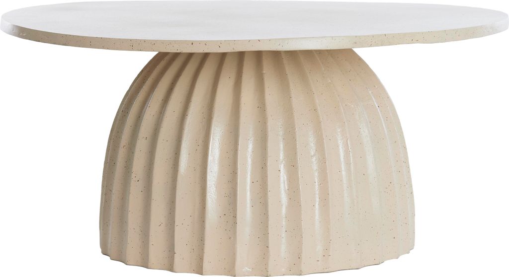 Light & Living Beistelltisch VEGLIA Mat Sand mit Gesprenkeltem Braun – Ø70x33,5 cm