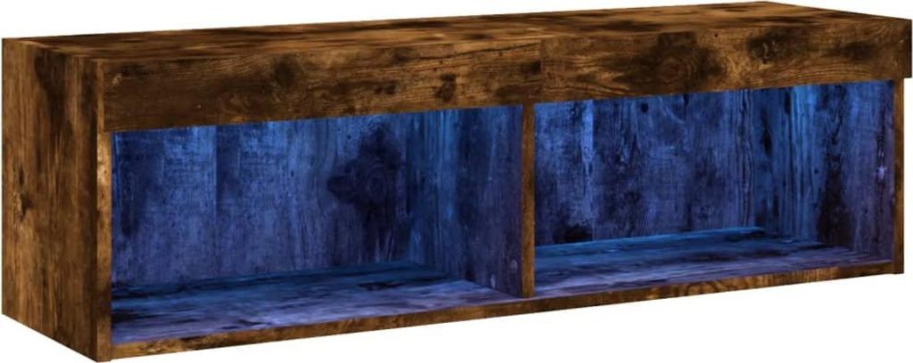 vidaXL TV-Schrank mit LED-Leuchten Räuchereiche 100x30x30 cm