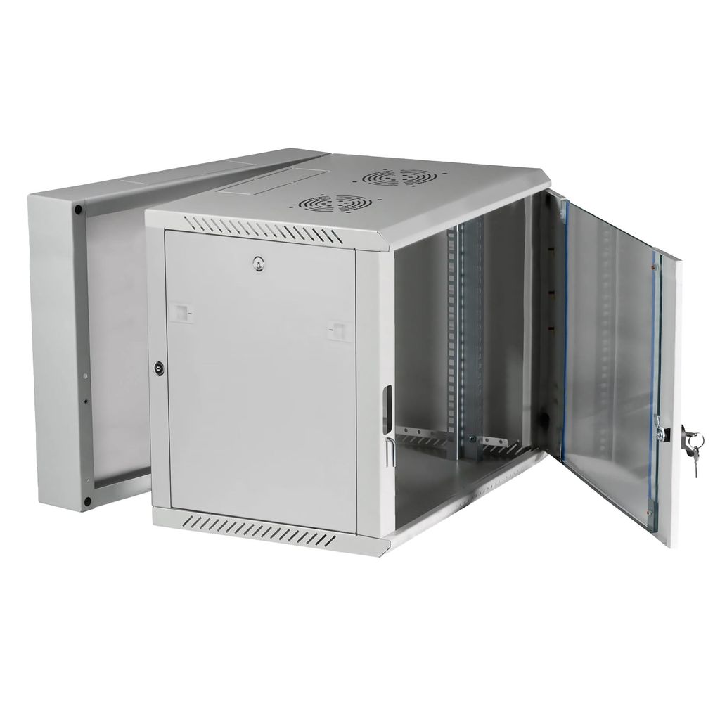 Extralink Armadio Rack 19", 12U, 600x600 mm, Grigio, Doppia Immagine del prodotto 
