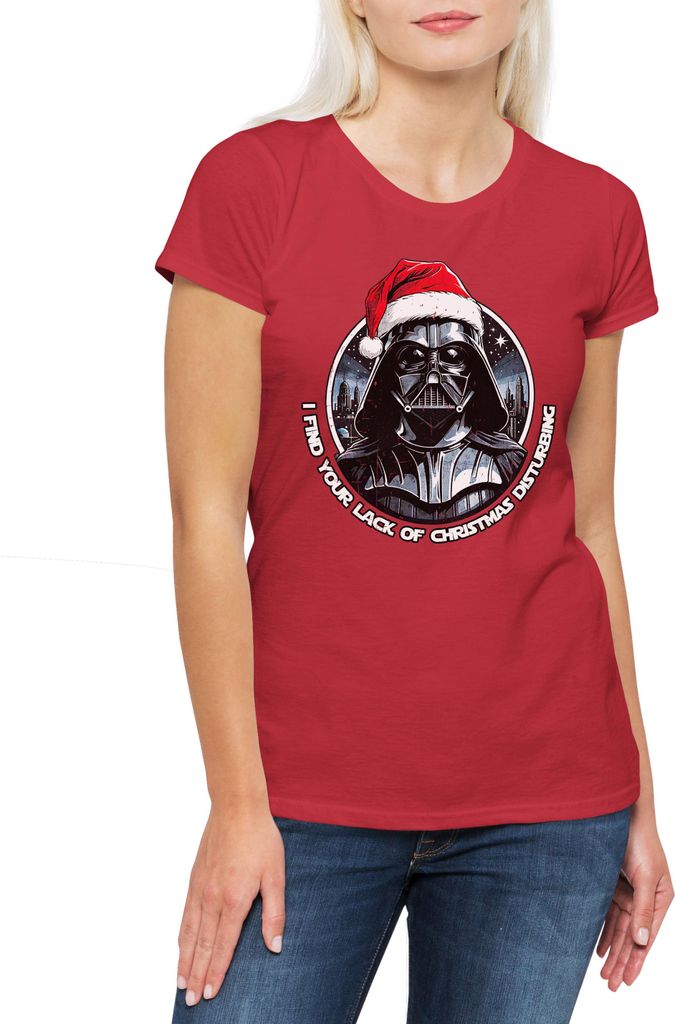 Urban Backwoods Disturbing Christmas, Damen T-Shirt, Farbe: Rot, Größe: L