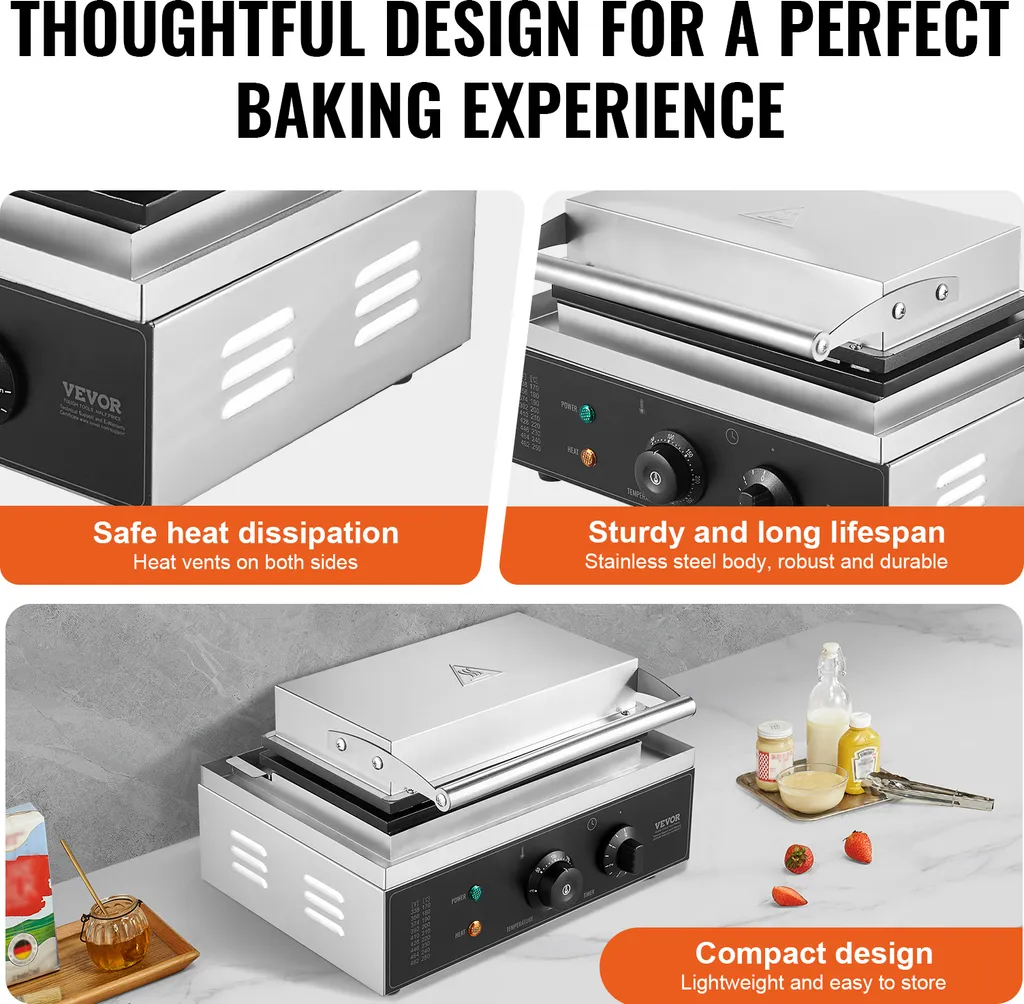 Analisi Tecnica: VEVOR Waffle Maker Commerciale 1500W 6 Posti - 5