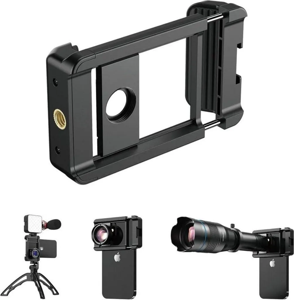 Adaptateur objectif smartphone filetage 17mm en alliage d'aluminium
