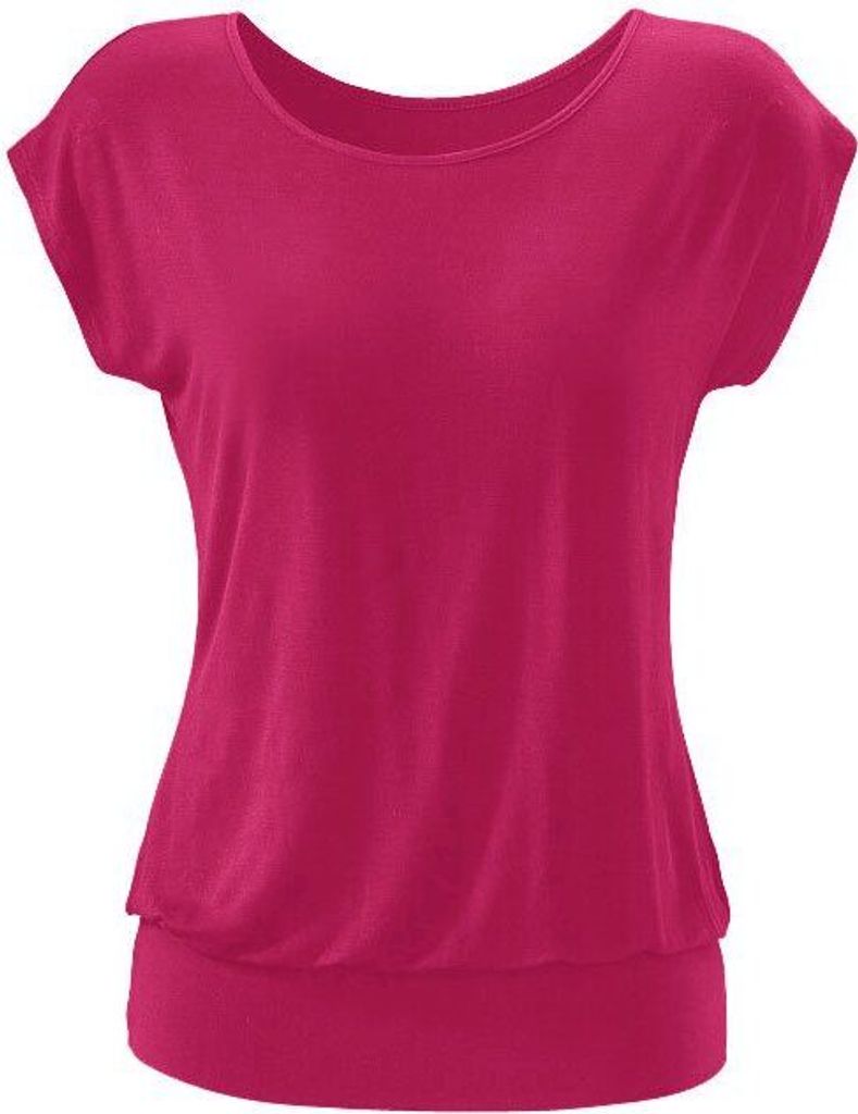 LASCANA Longshirt mit breitem Bund magenta Größe 36/38 Produktbild 